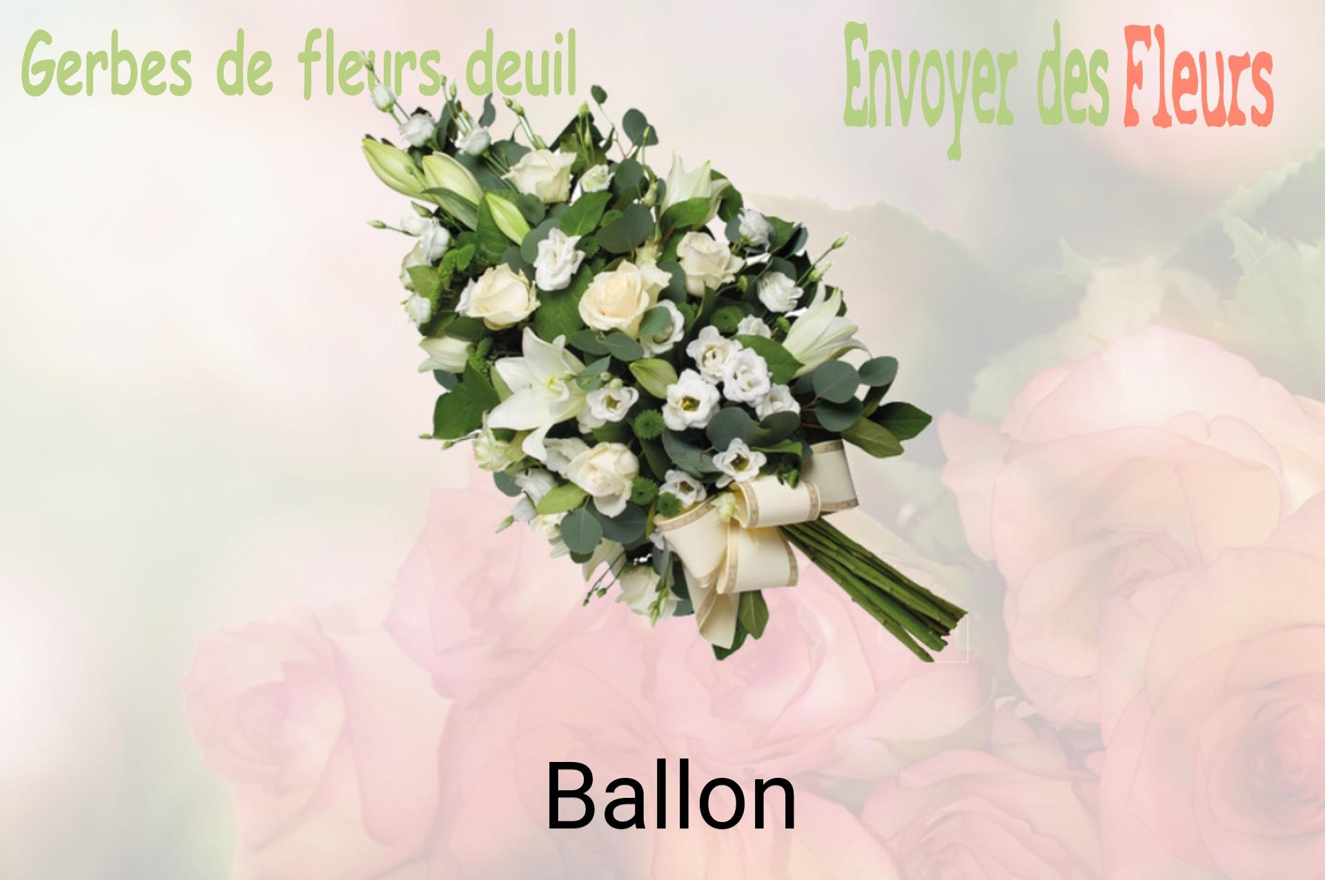 Gerbe de fleurs de deuil livrée à Ballon